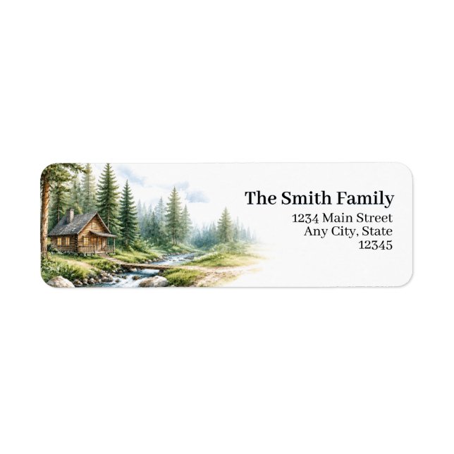 Forest Cabin Return Address Labels | Personalised (Front)
