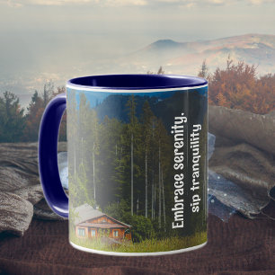 Forest cabin under the mountains  mug