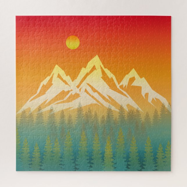 Forest Calm Mountain Scenery Jigsaw Puzzle (Vertical)