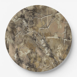 Forest Camo Pattern Paper Plate
