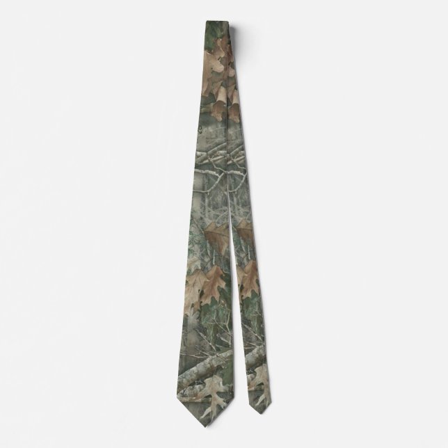 Forest Camo with Dry Leaves Pattern Tie (Front)