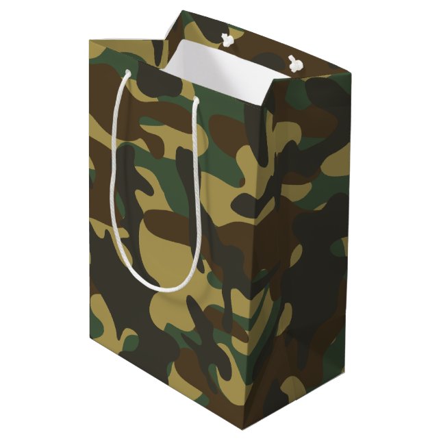 Forest Camouflage  Medium Gift Bag (Back Angled)