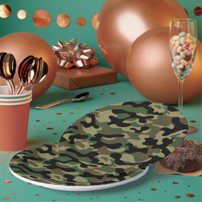Forest Camouflage  Paper Plate (Multi)