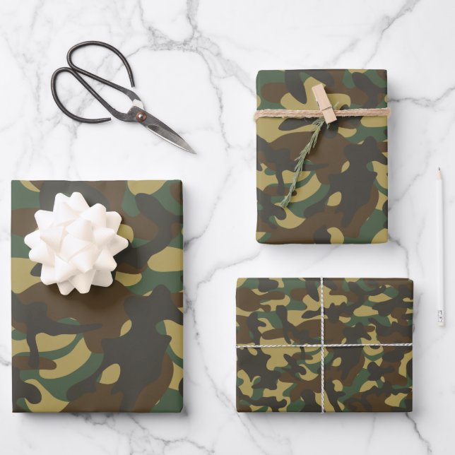 Forest Camouflage  Wrapping Paper Sheet (Front)