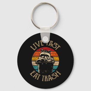 Forest Camper Gifts Live Fast Eat Trash Uni-adults Key Ring