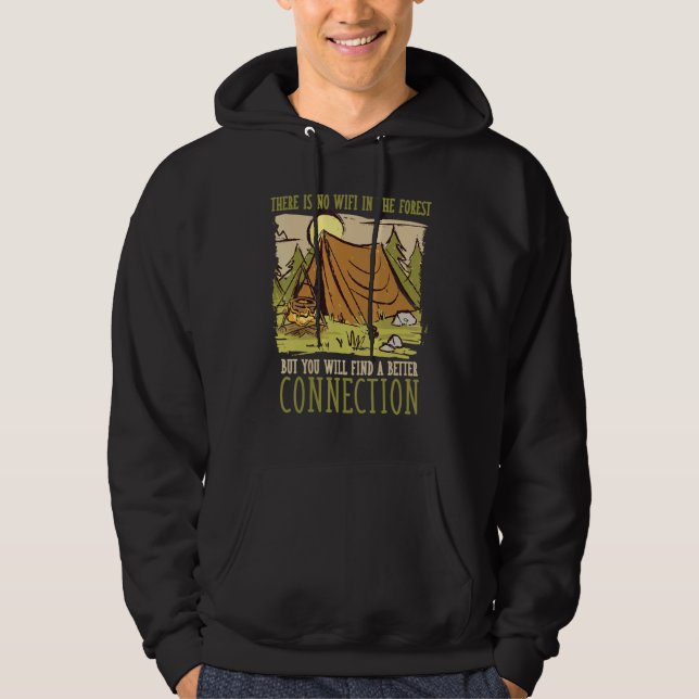 Forest Camping Mountain Wifi Family Bonding Advent Hoodie (Front)