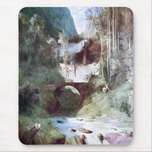 Forest Canyon (by Carl Blechen) Mouse Mat