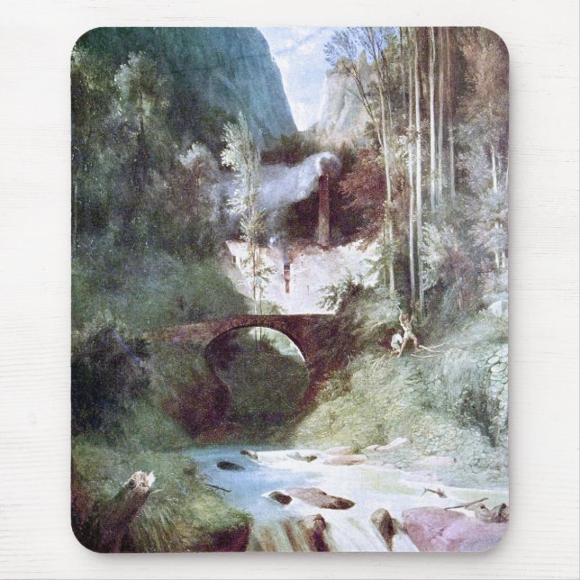 Forest Canyon (by Carl Blechen) Mouse Mat (Front)