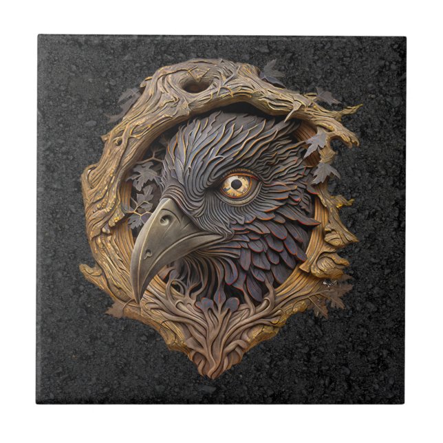 Forest Carving Ceramic Tile (Front)