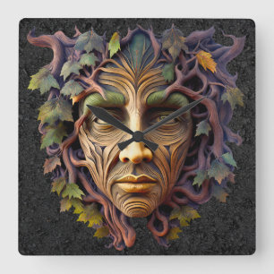 Forest Carving Wall Clock