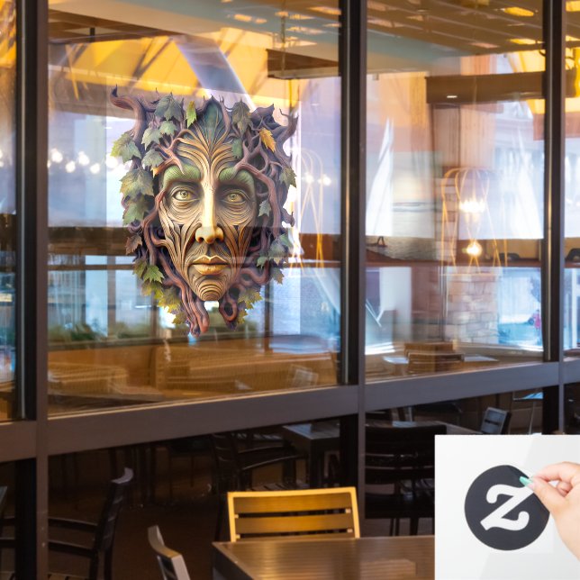 Forest Carving Window Cling (Restaurant Window)
