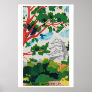 Forest Castle Japan - Matchbox Print - Aesthetic
