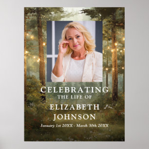 Forest Celebration of Life Funeral Welcome Sign