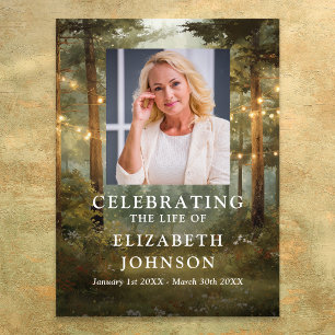 Forest Celebration of Life Funeral Welcome Sign