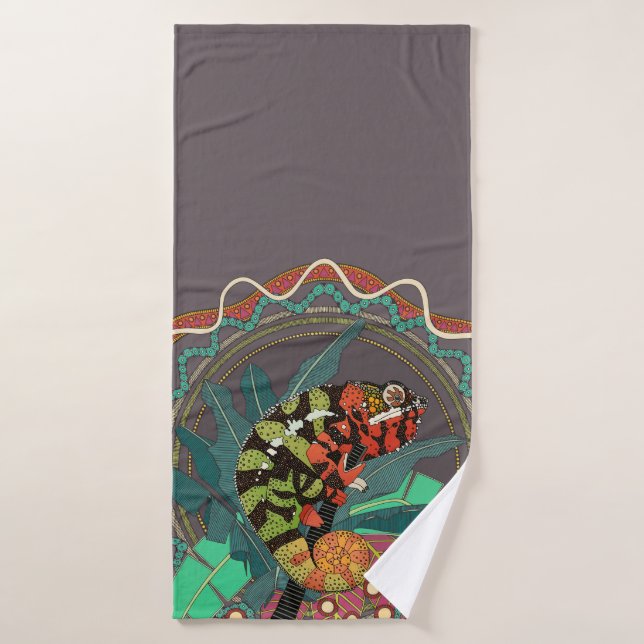 forest chameleon bath towel (Bath Towel)