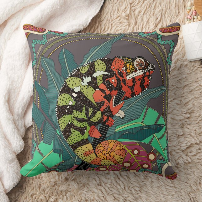 forest chameleon cushion (Blanket)