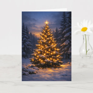 Forest Christmas Tree Folded Greeting Card