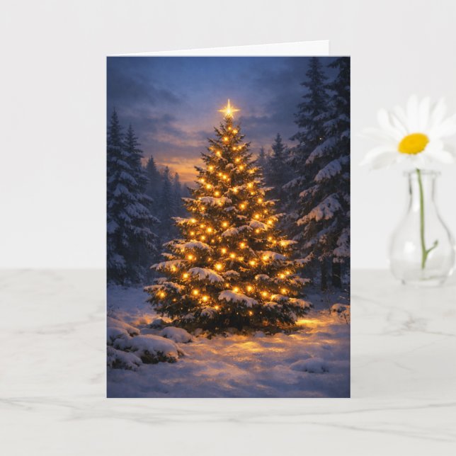 Forest Christmas Tree Folded Greeting Card (Small Plant)
