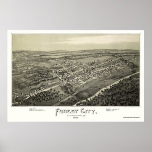 Forest City, PA Panoramic Map - 1889 Poster