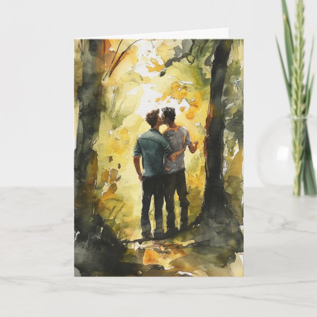 Forest Clearing Watercolor Embrace Card (Front)