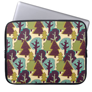 Forest Colour Doodle Trees Illustration Laptop Sleeve