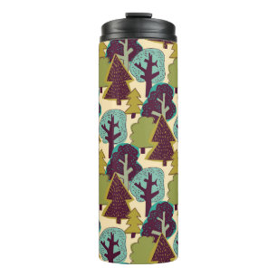 Forest Colour Doodle Trees Illustration Thermal Tumbler