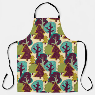 Forest colour seamless pattern. Wild nature landsc Apron