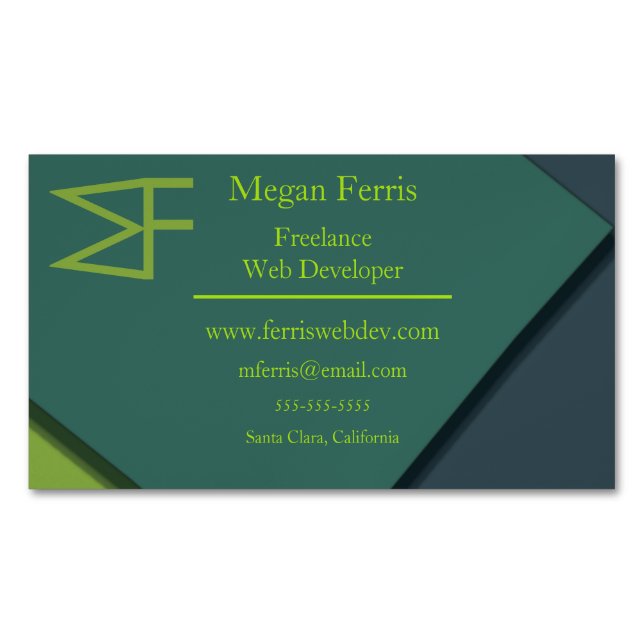 Forest Colours Magnetic Business Card (Front)