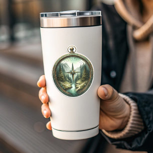 Forest Compass Vinyl Sticker Die-Cut Sticker