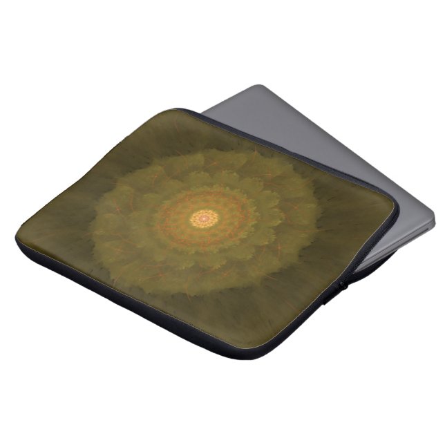 Forest Core – Textured Organic Fractal Art Laptop Sleeve (Front Top)