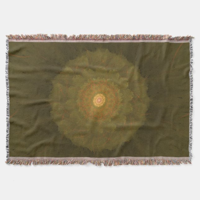Forest Core – Textured Organic Fractal Art Throw Blanket (Front)