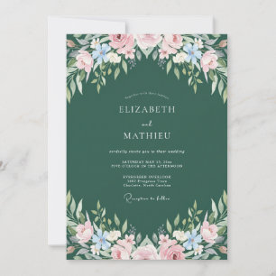 Forest Cornflower Painted Wedding Invitation
