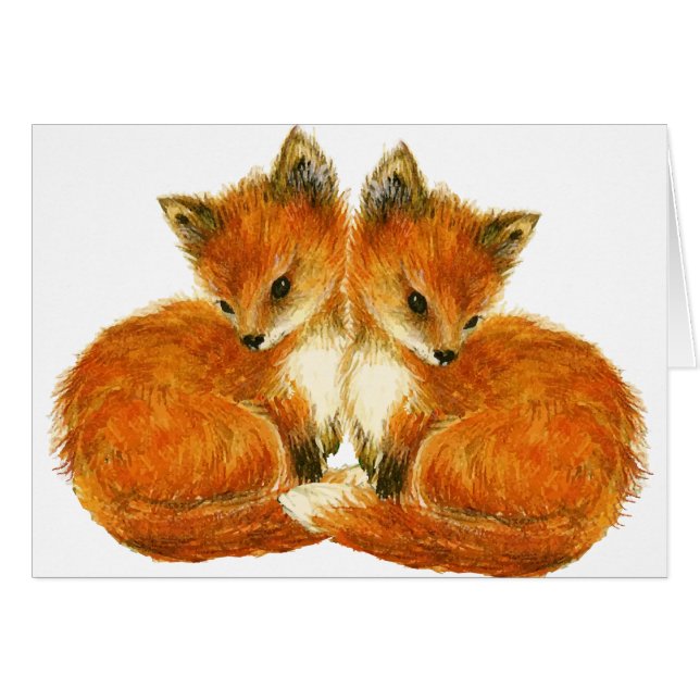 Forest Creatures Baby Twin Foxes (Front Horizontal)