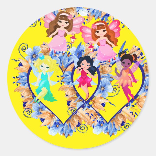 forest creatures  classic round sticker (Front)