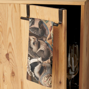 Forest Creatures Quilting Bee Tea Towel