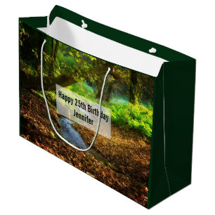 Forest Creek Beautiful Nature Photo Birthday Large Gift Bag
