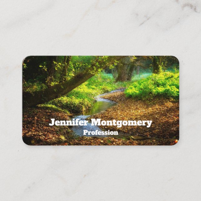 Forest Creek Beautiful Nature Photograph Business Card (Front)