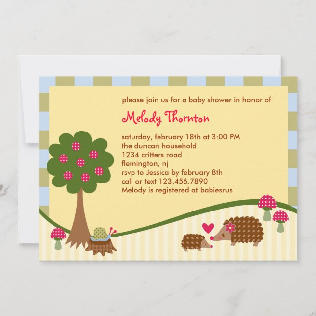 Forest Critters Baby Shower Invitation (Front)