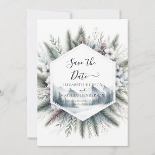 Forest Custom Mountain Wedding Save The Date