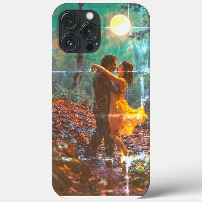  Forest Dance Couple iPhone Case with Monogram 'M' (Back)