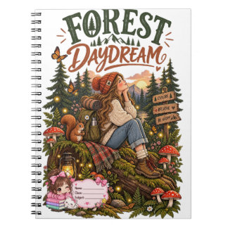 Forest Daydream Cute Aesthetic Spiral Notebook | N