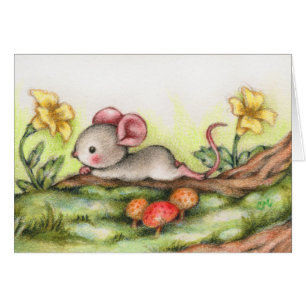Forest Daydream - Cute Mouse Art Card