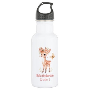 Forest Deer Animal Girl 532 Ml Water Bottle