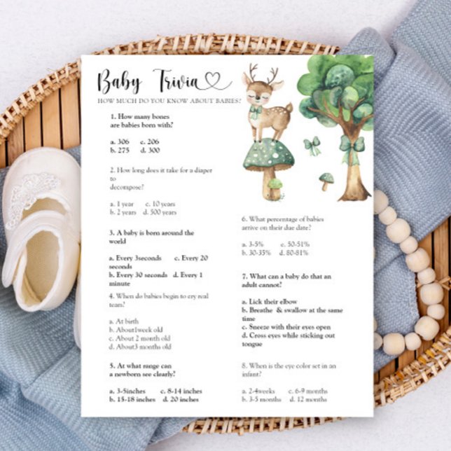 Forest Deer - Baby Trivia | Baby Shower Game (Creator Uploaded)