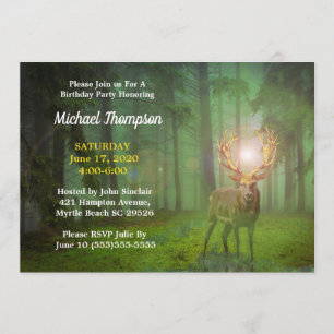 Forest Deer  Birthday Invitation