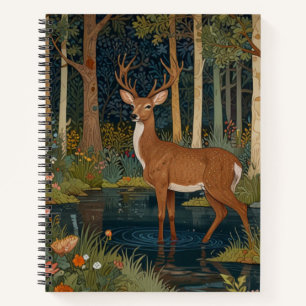 Forest deer boho woodland forest greenery  notebook