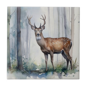 Forest Deer Ceramic Tile