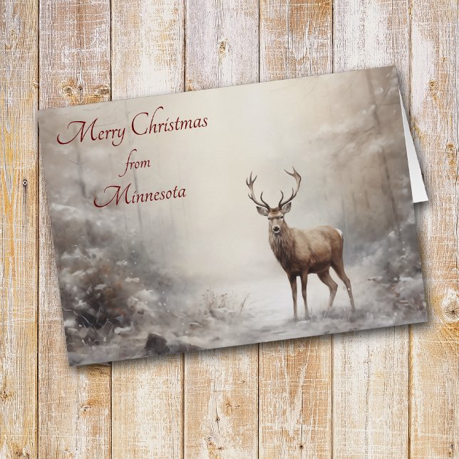 Forest Deer Christmas in Minnesota Card (Creator Uploaded)