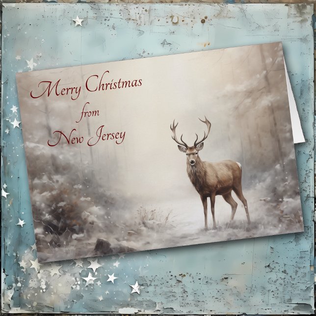 Forest Deer Christmas in New Jersey Card (Creator Uploaded)