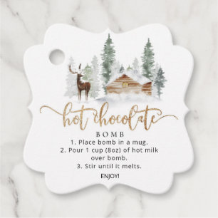 Forest deer Hot Chocolate Bomb Favour Tags